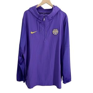 Nike LSU Tigers Quarter Zip Scuba Hood Jacket Purple XXL Sportswear Fan Wear